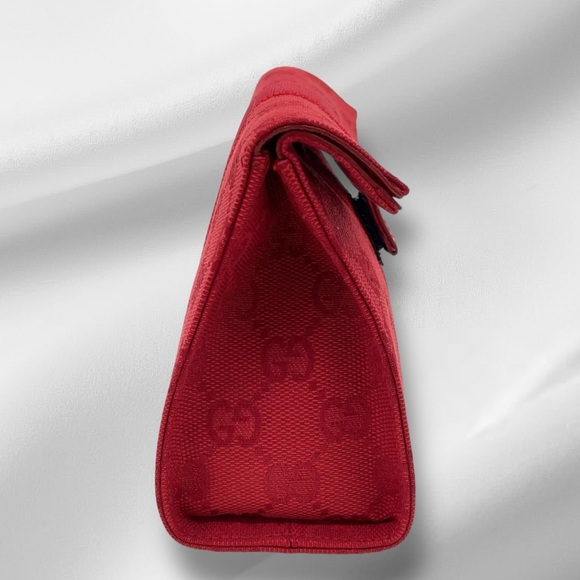 Pre-Loved Gucci Cosmetic Pouch - Red Canvas - Picture 5 of 8